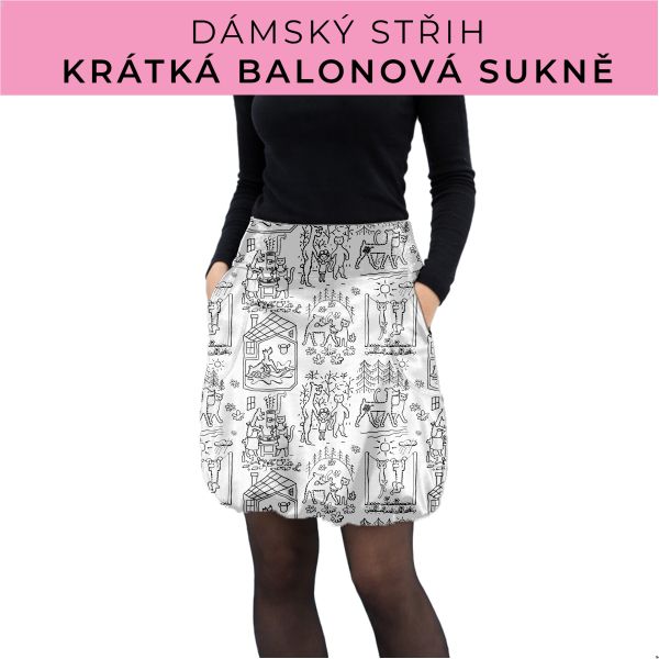 Dámský střih - balonová krátká sukně