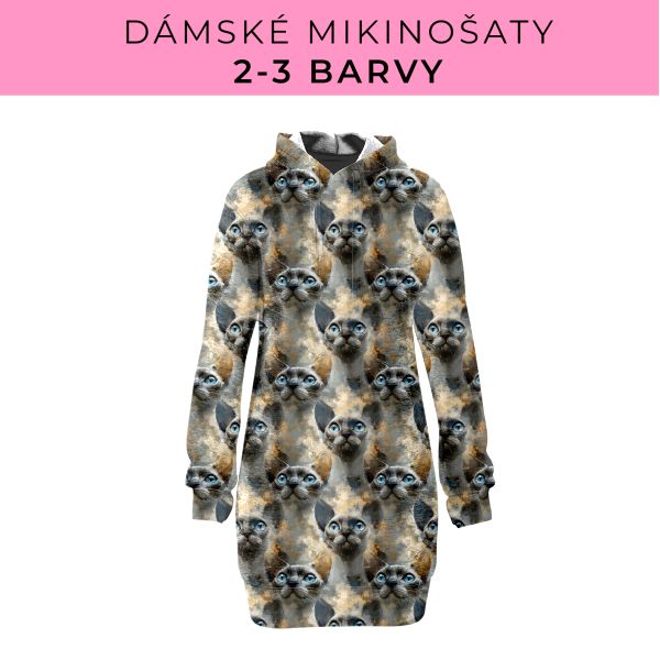 DÁMSKÝ střih - Mikinošaty 2-3 barvy