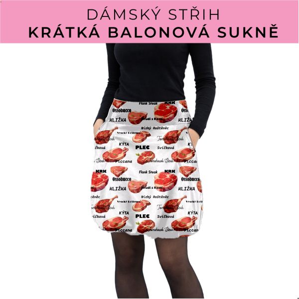 Dámský střih - balonová krátká sukně