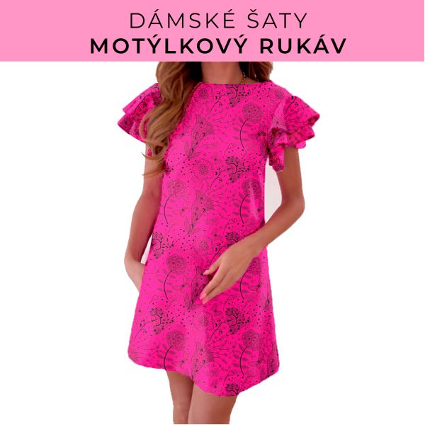 DÁMSKÝ střih - šaty s motýlkovým rukávem