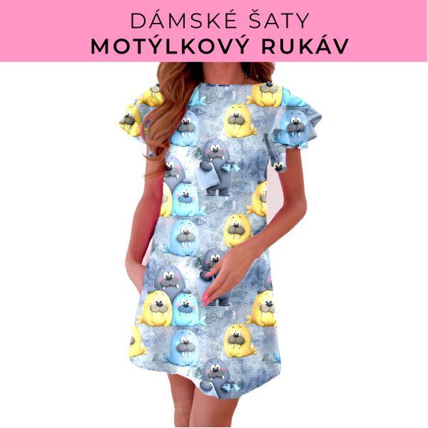 DÁMSKÝ střih - šaty s motýlkovým rukávem