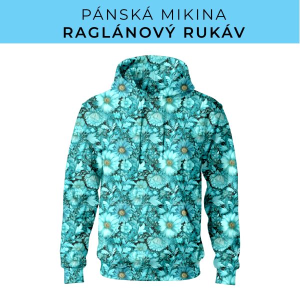 PÁNSKÝ střih - mikina raglan ZÁKLADNÍ s kapucí