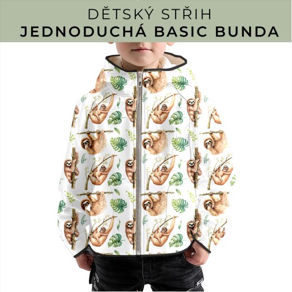 Dětský střih - jednoduchá dětská BASIC  bunda