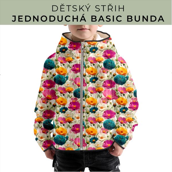 Dětský střih - jednoduchá dětská BASIC  bunda