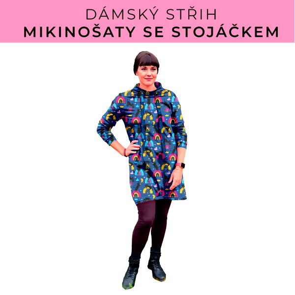 Dámský střih - mikinové šaty se stojáčkem