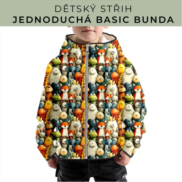 Dětský střih - jednoduchá dětská BASIC  bunda