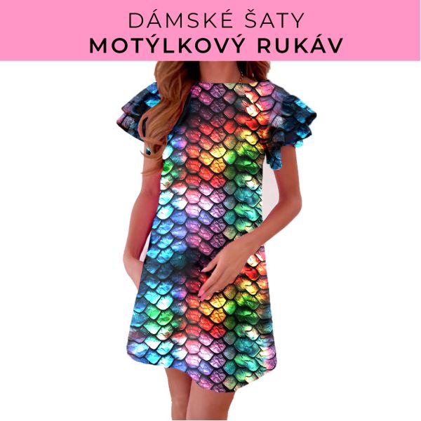 DÁMSKÝ střih - šaty s motýlkovým rukávem