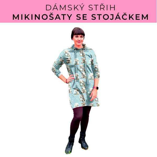 Dámský střih - mikinové šaty se stojáčkem