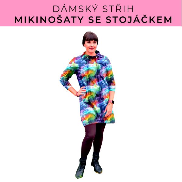 Dámský střih - mikinové šaty se stojáčkem