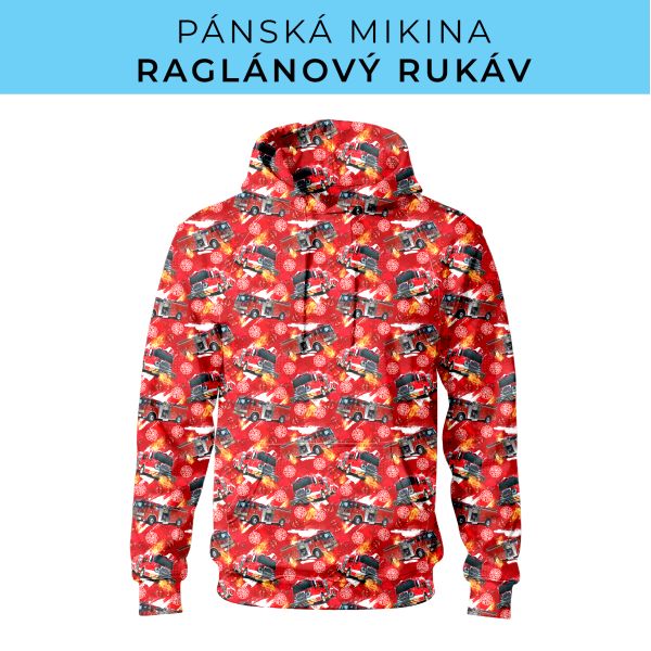 PÁNSKÝ střih - mikina raglan ZÁKLADNÍ s kapucí