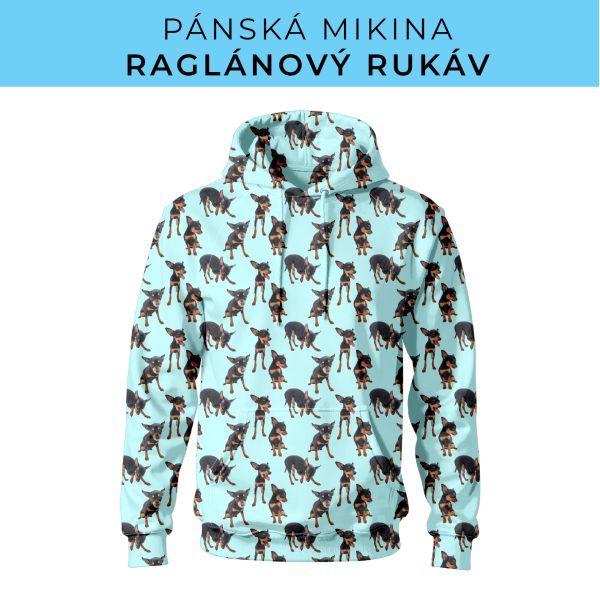 PÁNSKÝ střih - mikina raglan ZÁKLADNÍ s kapucí