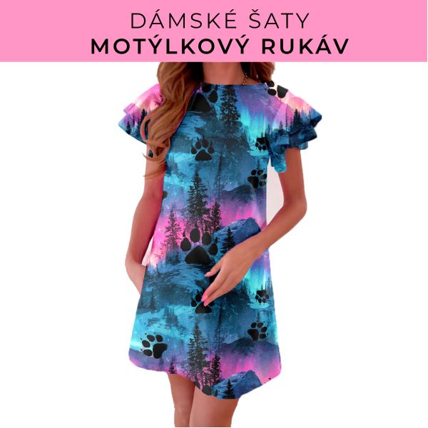 DÁMSKÝ střih - šaty s motýlkovým rukávem