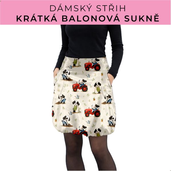 Dámský střih - balonová krátká sukně
