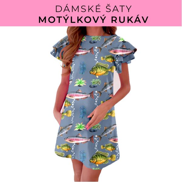 DÁMSKÝ střih - šaty s motýlkovým rukávem