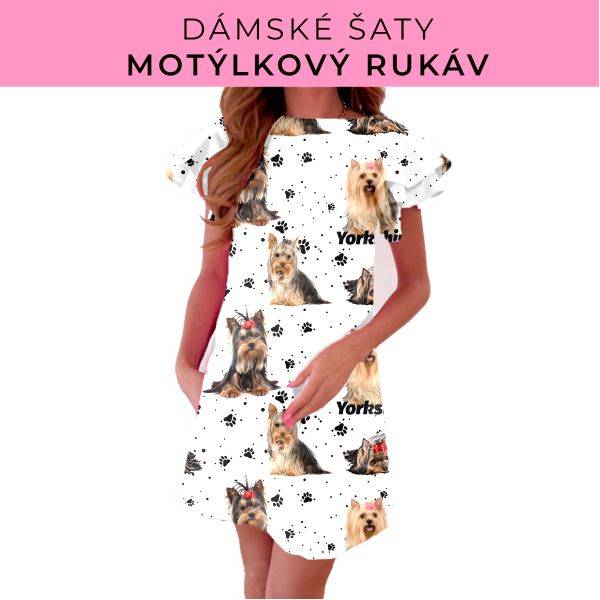 DÁMSKÝ střih - šaty s motýlkovým rukávem