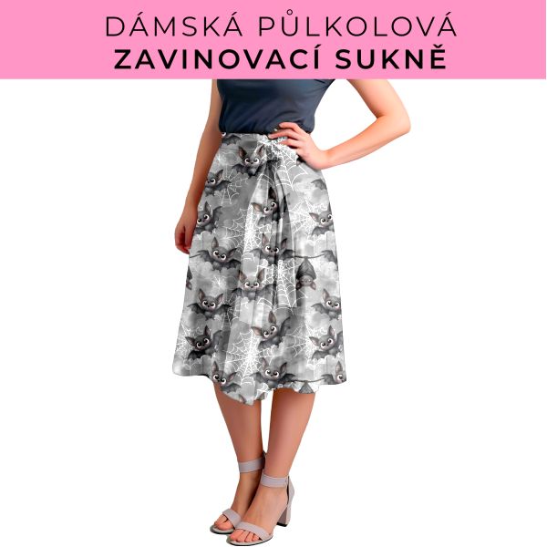 Dámská půlkolová zavinovací sukně