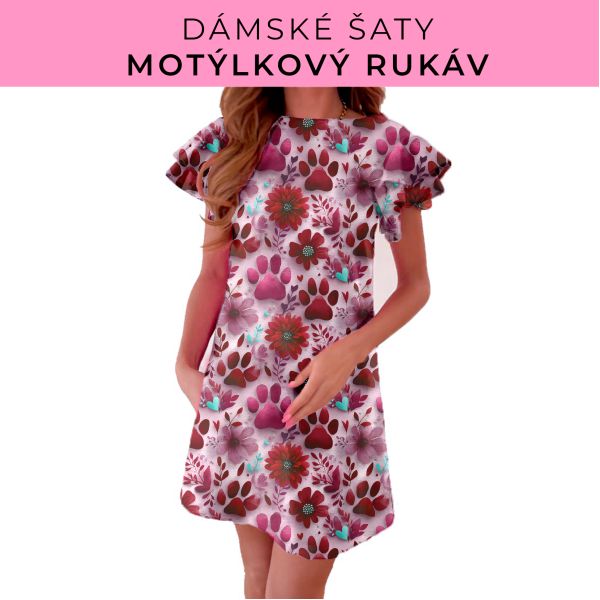 DÁMSKÝ střih - šaty s motýlkovým rukávem