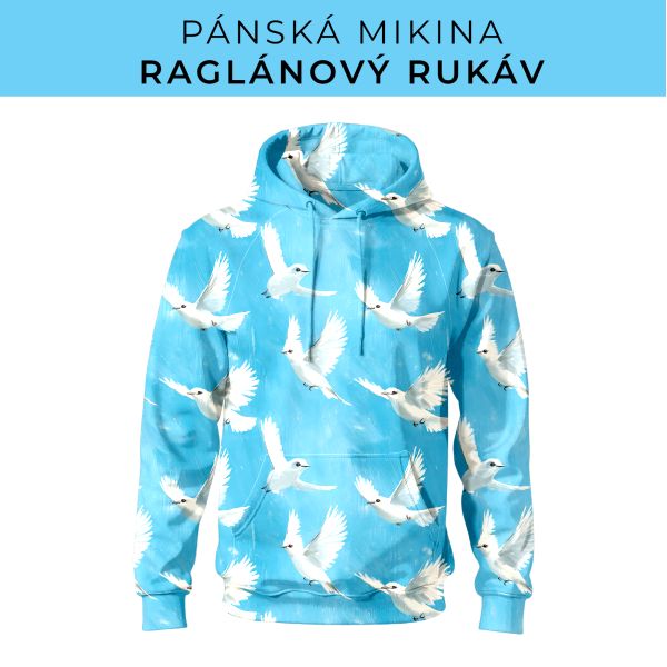 PÁNSKÝ střih - mikina raglan ZÁKLADNÍ s kapucí