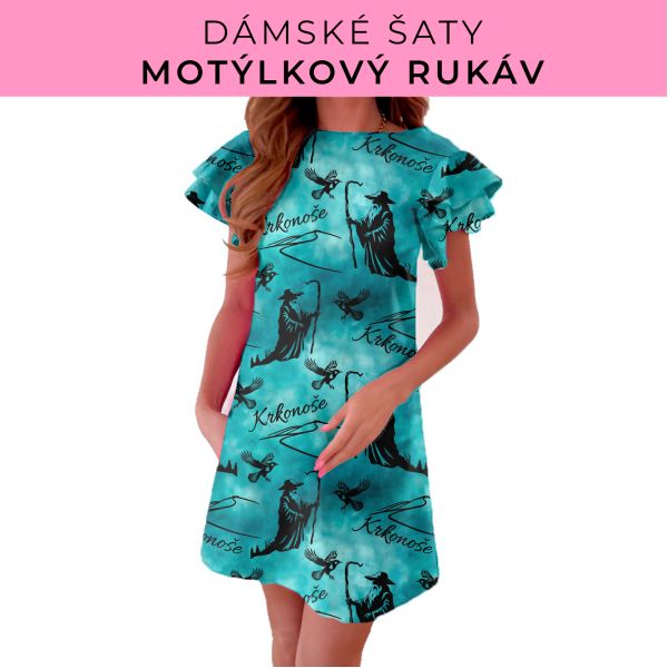 DÁMSKÝ střih - šaty s motýlkovým rukávem