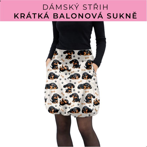 Dámský střih - balonová krátká sukně