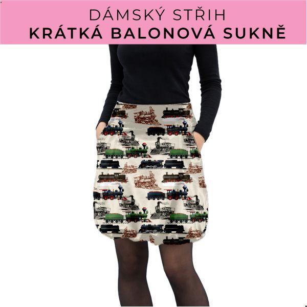 Dámský střih - balonová krátká sukně