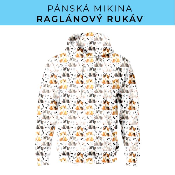 PÁNSKÝ střih - mikina raglan ZÁKLADNÍ s kapucí