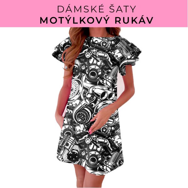 DÁMSKÝ střih - šaty s motýlkovým rukávem
