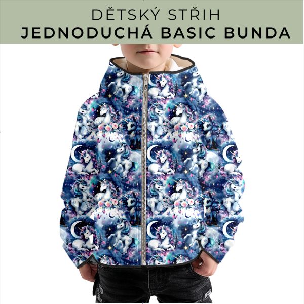 Dětský střih - jednoduchá dětská BASIC  bunda