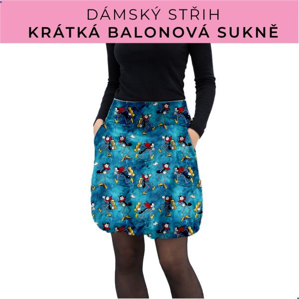 Dámský střih - balonová krátká sukně