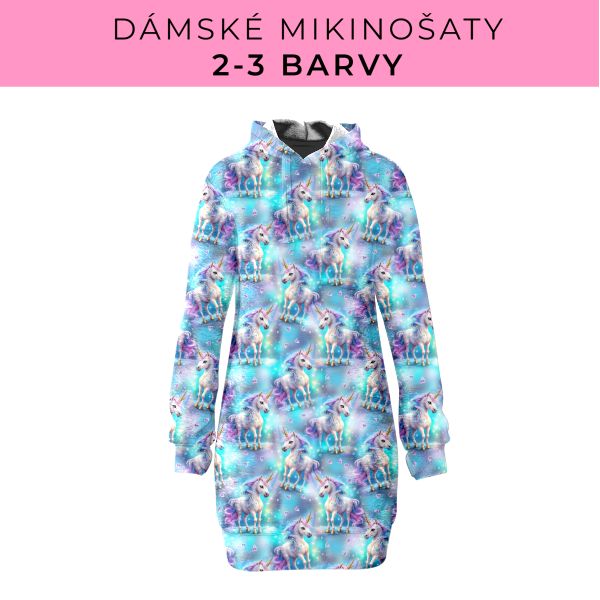 DÁMSKÝ střih - Mikinošaty 2-3 barvy
