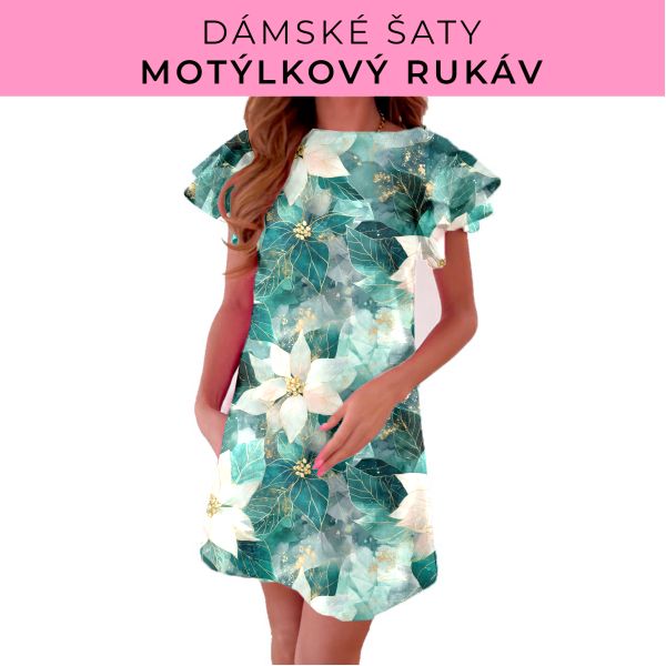 DÁMSKÝ střih - šaty s motýlkovým rukávem