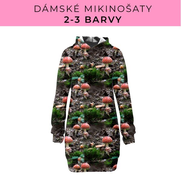 DÁMSKÝ střih - Mikinošaty 2-3 barvy