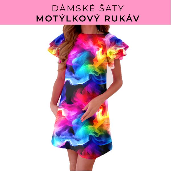 DÁMSKÝ střih - šaty s motýlkovým rukávem