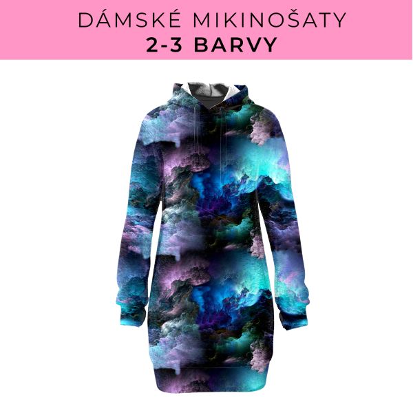 DÁMSKÝ střih - Mikinošaty 2-3 barvy