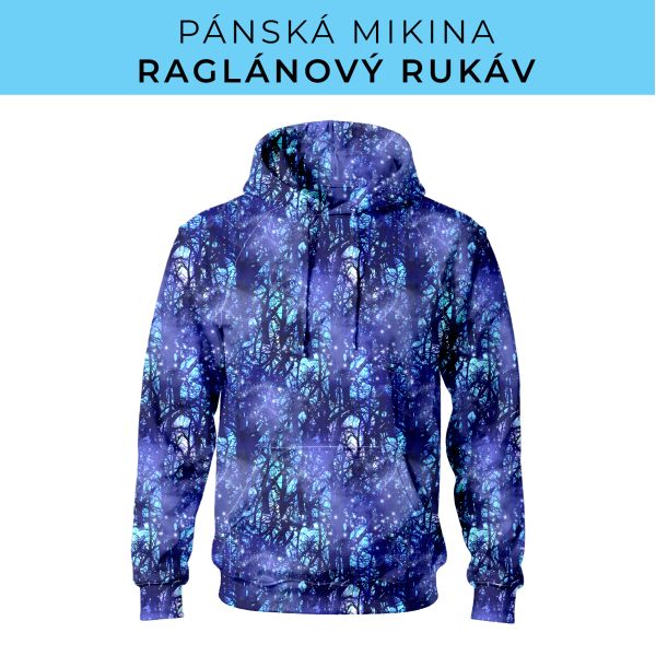 PÁNSKÝ střih - mikina raglan ZÁKLADNÍ s kapucí