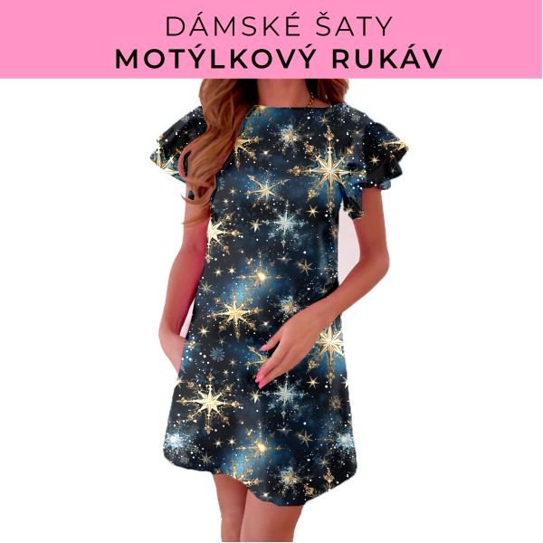 DÁMSKÝ střih - šaty s motýlkovým rukávem