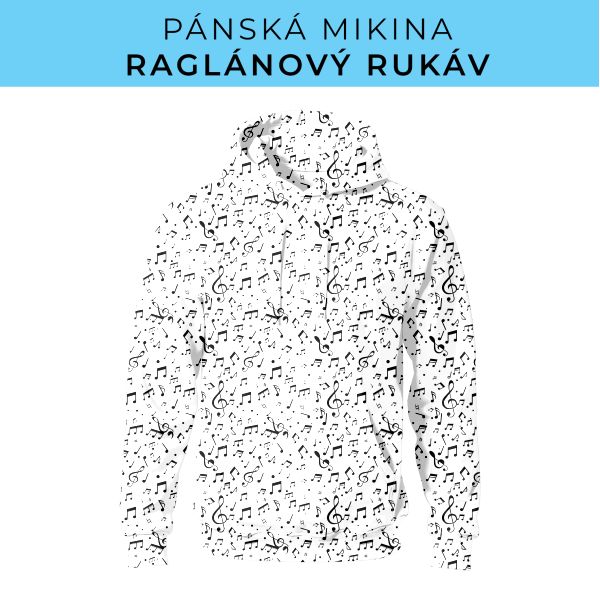 PÁNSKÝ střih - mikina raglan ZÁKLADNÍ s kapucí