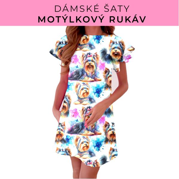 DÁMSKÝ střih - šaty s motýlkovým rukávem