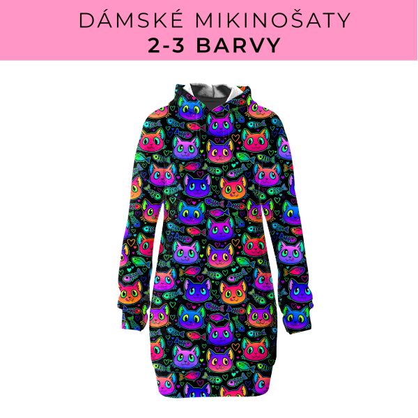 DÁMSKÝ střih - Mikinošaty 2-3 barvy