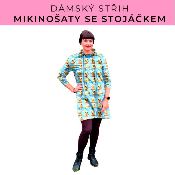 Dámský střih - mikinové šaty se stojáčkem