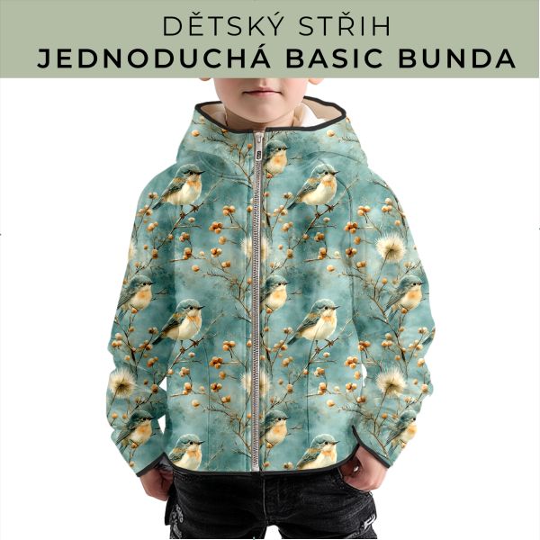 Dětský střih - jednoduchá dětská BASIC  bunda