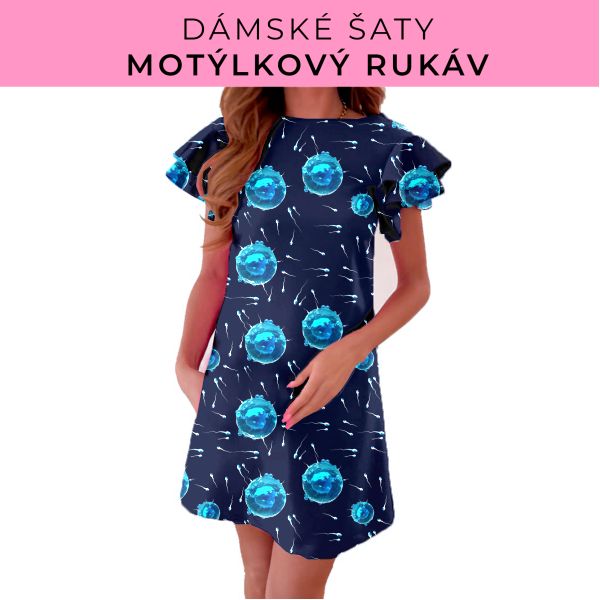 DÁMSKÝ střih - šaty s motýlkovým rukávem