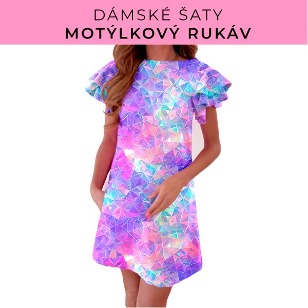 DÁMSKÝ střih - šaty s motýlkovým rukávem
