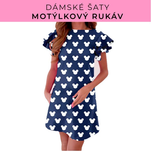 DÁMSKÝ střih - šaty s motýlkovým rukávem