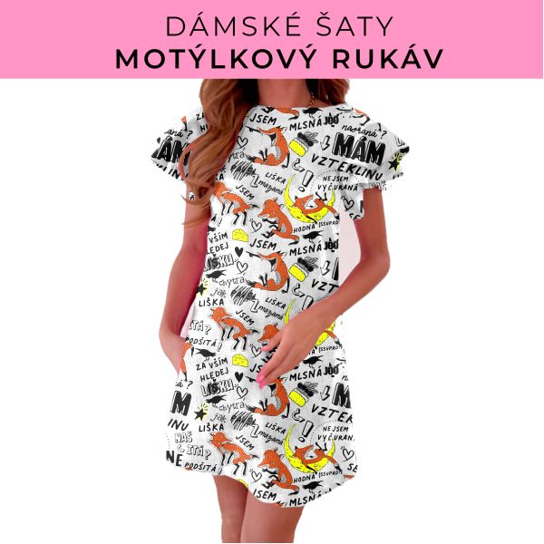 DÁMSKÝ střih - šaty s motýlkovým rukávem