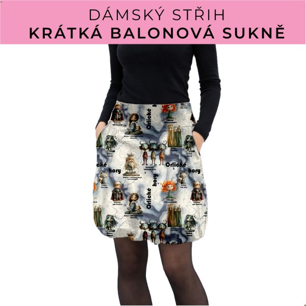 Dámský střih - balonová krátká sukně