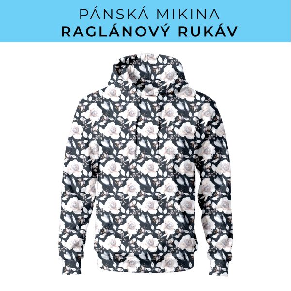 PÁNSKÝ střih - mikina raglan ZÁKLADNÍ s kapucí