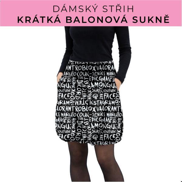 Dámský střih - balonová krátká sukně