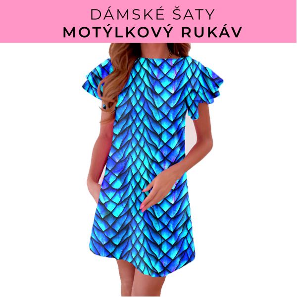DÁMSKÝ střih - šaty s motýlkovým rukávem
