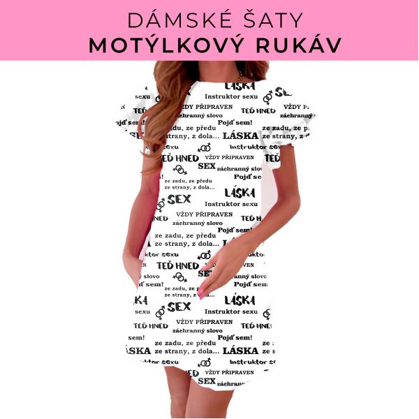 DÁMSKÝ střih - šaty s motýlkovým rukávem